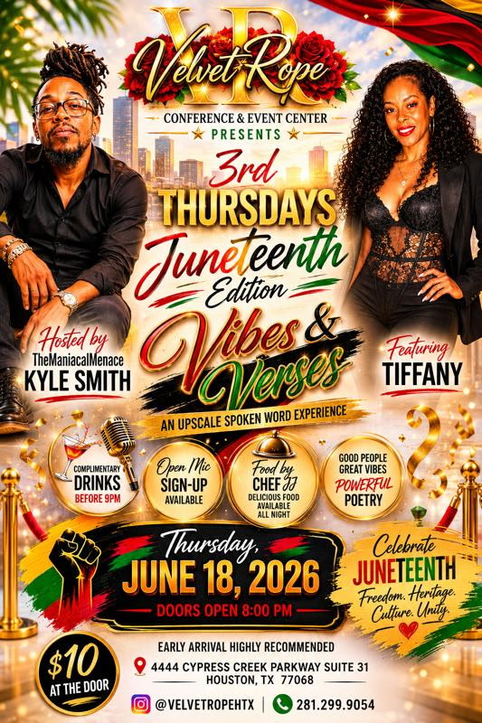 Vibes & Verses — event flyer